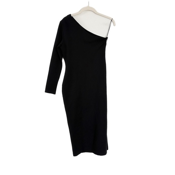 NEW Bonheur D’amour Nathalie Cut Out One Shoulder Midi Black Dress Size Small - Picture 5 of 5